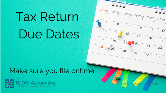 Tax return due dates