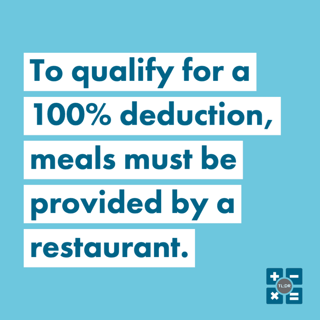 Qualify for business meal deduction 2021