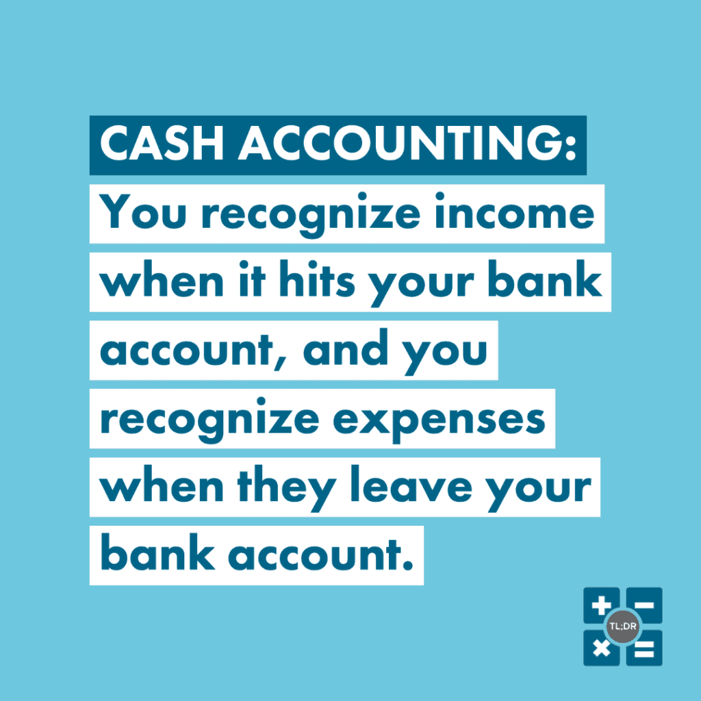 Cash vs accrual accounting